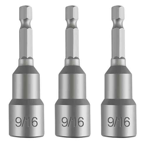 [3 PCS] 9/16 nut driver, 1/4 Ultra magnetic nut driver set for impact drill, Standard British 9/16 impact driver bits, length 2.5 inches (65mm), Different from 14mm nut driver