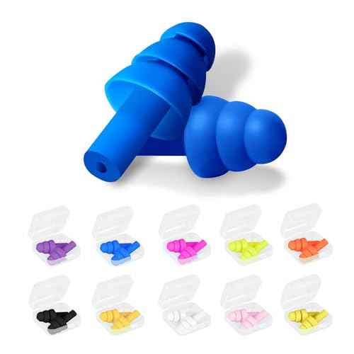 200 Pairs Ear Plugs for Sleeping Noise Cancelling, Reusable Silicone Sound Blocking Earplugs, Waterproof Noise Reduction Ear Plugs for Shooting, Swimming, Concerts, Snoring