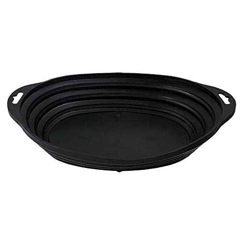 AFF Retractable Magnetic Parts Oval Tray, 12" L x 9" W, Black, 921