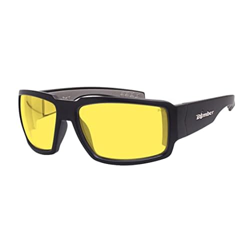 BOMBER Safety Glasses with Yellow Lens for Men Women, z87 Safety Compliant, Matte Black Frame with Non-Slip Gray Foam Lining, Safety Glasses for Outdoor,Shooting Glasses, Safety Glasses