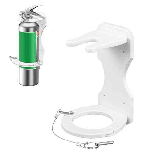 Boat Nylon Fire Extinguisher Bracket,Mounting Bracket with Quick Release Pin,Fire Extinguisher Brackets Compatible with Fire Extinguishers (White)