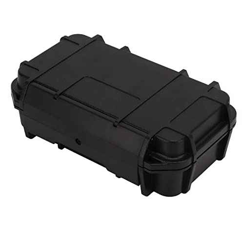 VGEBY Hard Carry Tool Case Safety Instrument Tool Box ABS Plastic Storage Toolbox for Outdoor Camping (Double-Layer Compartment, Black)