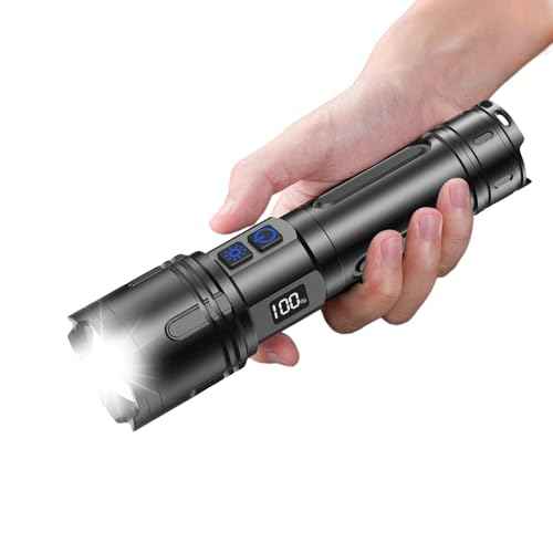 Rechargeable Flashlights High Lumens, LED Flashlight 10000 Lumens, Super Bright High Powered Flashlights, Long Rang 5000 FT, 2 Switch, Powerful Flashlights for Home Emergency Camping