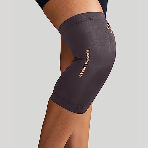 Tommie Copper Infrared Compression Knee Sleeve, Self Warming Knee Compression, Muscle Support & Stability, Slate Grey, Small