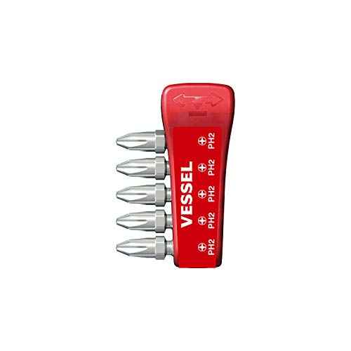 VESSEL Impact Ball Torsion Bits PH2X30 5PC with MAG Charge Holder (IBMG30PH2K5)