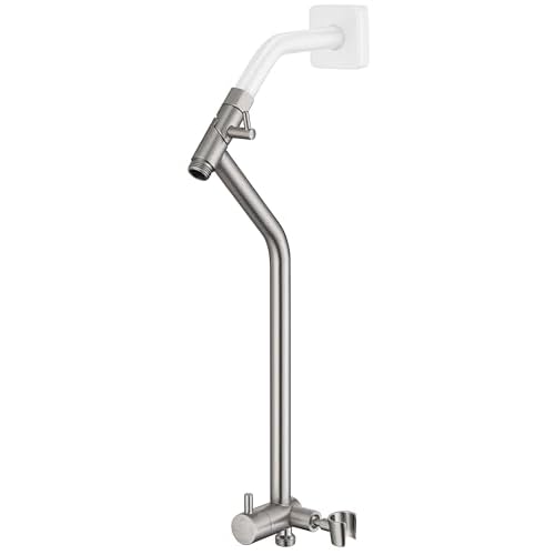 G-Promise All Metal Shower Diverter with Low Holder, Extended 13.5 Inch, 3-Way Diverter Valve with Pause Mode for Handheld and Fixed Shower Heads ? 4-Setting Replacement Part (Brushed Nickel)