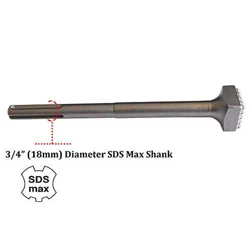 11 3/4 In. SDS Max 25 Tips Concrete Repair Patch Prepare Bushing Tool - 1 1/2 Inch Square Head - Pack of 1