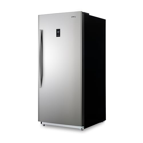 Newair Upright Freezer | 13.8 Cu. Ft., Garage-Ready Stand Up Freezer with Digital Controls, Auto Defrost, Fast Freeze Mode & LED Lighting | Stainless Steel