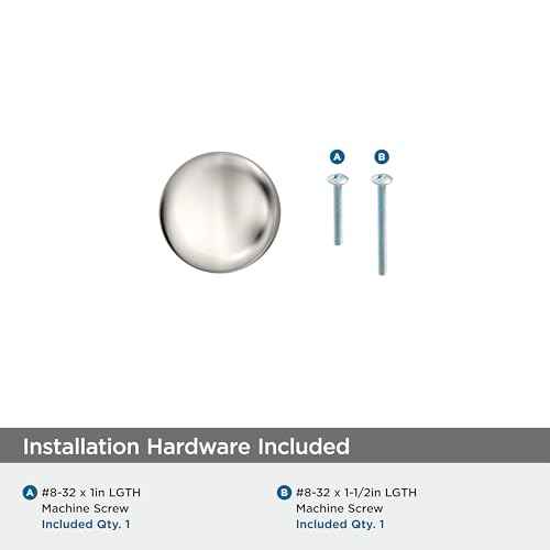 Amerock Edona 1-1/4 inch (32mm) Diameter Polished Nickel Cabinet Knob - 25 Pack