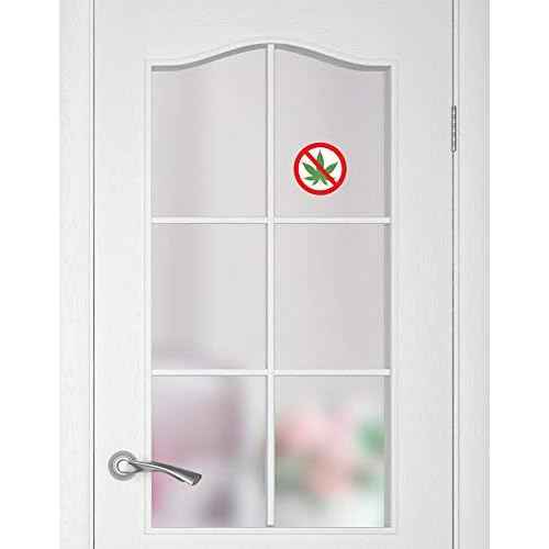 dealzEpic - No Cannabis Symbol Sticker/Marijuana Prohibited Sign - Self Adhesive Peel and Stick Vinyl Decal - 3.94 inches in Diameter | Pack of 4 Pcs