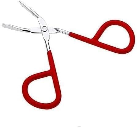 1Pc Red Eyebrow Tweezers Stainless Steel Scissors Shaped Tweezers Slant Tip Tweezer Clip Hair Tweezer Beauty Tool for Women Girl Hair Removal