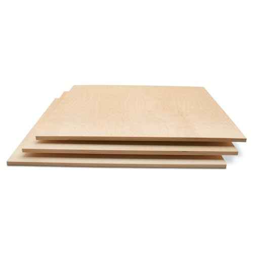 Baltic Birch Plywood 24 x 24 x 1/2 Inch - 12 mm Craft Wood, Pack of 2 B/BB Grade, Stronger Than Basswood or Balsa, Perfect for Laser, CNC Cutting, Wood Shelves by Woodpeckers