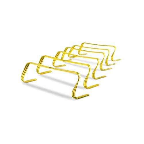 SKLZ 6X Ultra Durable Agility Hurdles - for Athletes of All Skill Levels,6pk of 6-in Tall Hurdles,Bright Yellow Color,Made of Durable, Composite Materials,Easy to Set up & Transport,Comes w/Carry Bag