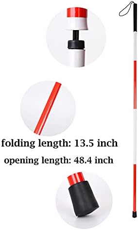 Baitaihem Folding Blind Mobility Cane for Vision Impaired and Blind People