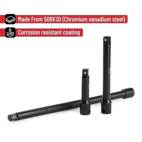 Bates- Impact Extension Bar Set, 3/8" Drive, 3 pcs, 3", 5", 10", 3/8 Ratchet Extension Bar