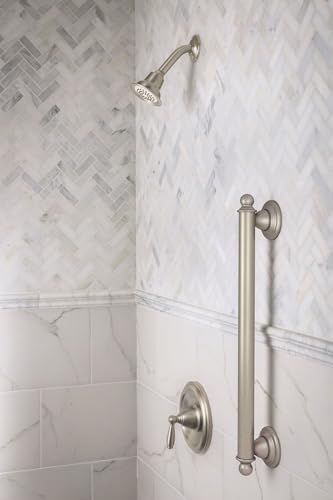 Moen YG2224BN Bathroom Safety 24-Inch Stainless Steel Traditional Bathroom Grab Bar, Brushed Nickel