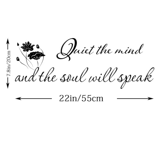 Fencosyn Quiet The Mind and The Soul Will Speak Vinyl Wall Decal Art Letters Meditation Sayings Yoga Pilates Home Bedroom Office Decoration Quotes