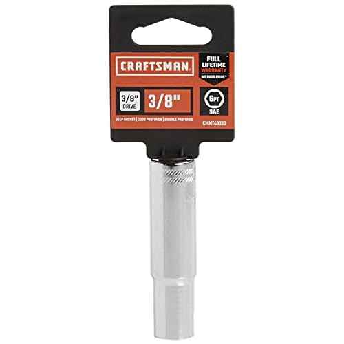 CRAFTSMAN Deep Socket, SAE, 3/8-Inch Drive, 3/8-Inch, 6-Point (CMMT43333)