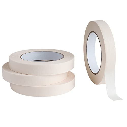 Lichamp Masking Tape 3/4 inch, 4 Pack General Purpose Masking Tape Beige, White Tapes for Painting, Arts, Crafts, 3/4 inch x 55 Yards x 4 Rolls (220 Total Yards)