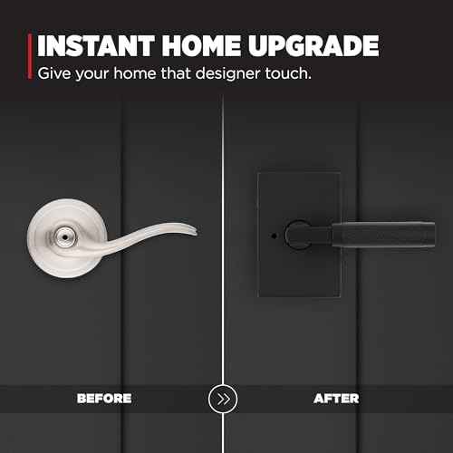 Kwikset Prava Interior Privacy Door Knurled Handle with Lock, Door Lever for Bathroom and Bedroom, Matte Black, Reversible Keyless Push Button Lock Door Lever, with Microban Protection