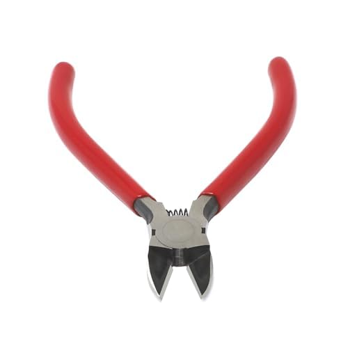 iexcell 4.0" Flush Cutter Side Cutter Wire Cutter Pliers Nippers Repair Tool, Red, Chrome-Vanadium Steel