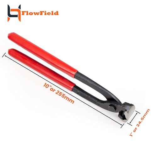 10 Inch Ear Clamp, Nail Puller, End Cutting, Carpenter Pincer, PEX-B Clamp Pliers, High Leverage Chrome-Vanadium