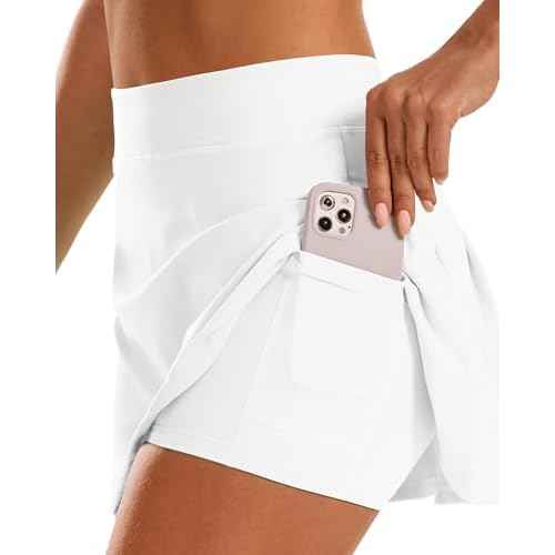 Stelle Women Tennis Skirt Golf Skorts Athletic High Waisted with Pockets Inner Shorts Sport Workout Pleated Pickleball