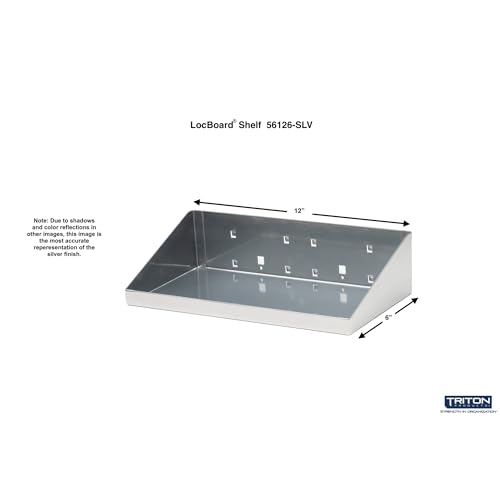 Triton Products LocBoard Shelf- 12inWx6inDx3inH Silver Model# 56126-SLV