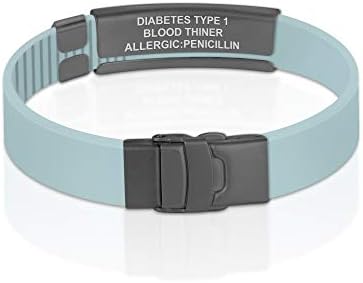 Divoti Custom Engraved Medical Alert ID Bracelet – Dual-Sided Laser Etching, Silicone Wristband, Stainless Steel Security Clasp – Adjustable & Trim-to-Fit – Emergency Medical Info Band for Men & Women