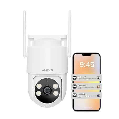 Anlapus C281 3MP 2K Security WiFi Camera Outdoor, 360¡Æ Pan/Tilt Wired Security Camera, AI Detection, Auto Track, Color Night Vision, 2-Way Audio, 2.4/5GHz, Light Siren Alarm, Cloud/Memory Card Storage