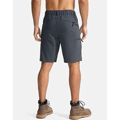 Pudolla Men's Hiking Cargo Shorts 9" Lightweight Outdoor Work Shorts for Men Travel Golf Camping Casual with 5 Zipper Pockets