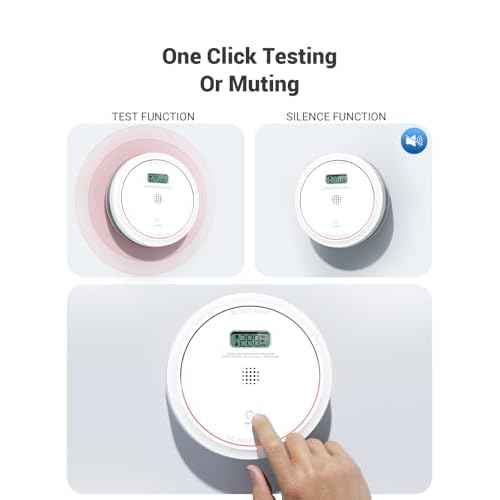 Smoke and Carbon Monoxide Detector Combo 10 Year Battery, Dual Sensor Smoke Alarm Carbon Monoxide Detector with LCD Display for Home, 1 Pack