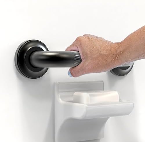 1-1/4" Knurled Grab Bar, ADA Compliant Bath Safety Shower Handrail, Bathroom Mobility Aid Handle for Seniors and Disabled, Heavy Duty 500lbs Support