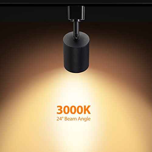 VANoopee 6 Pack 10W Dimmable LED Track Lighting Heads H Type Track Light Replacement Fixtures Bright 3000K Warm White Ceiling Spotlight for Accent Task Art, Flicker Free CRI90+ 24¡Æ 800lm Black