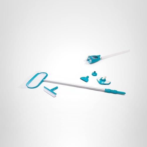 Intex 28003E Deluxe Above Ground Pool Maintenance Kit for Minimum 800 GPH Flow Rates with Vacuum, 110" Pole, Wall Brush and 24' Hose (Color May Vary)