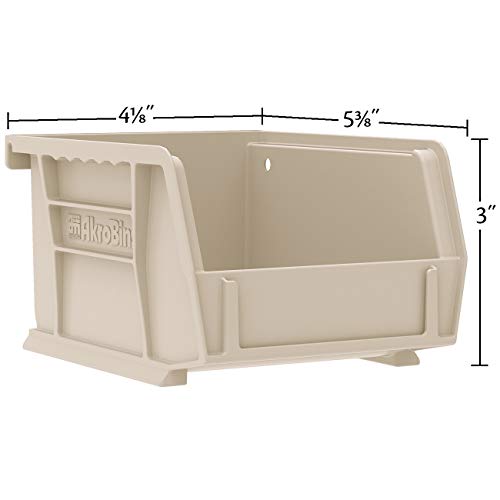 Akro-Mils 30210 AkroBins Plastic Storage Bins, Space-Saving Stackable Bins for Garage, Pantry, Craft Organization, 5-Inch x 4-Inch x 3-Inch, Red, 6-Pack