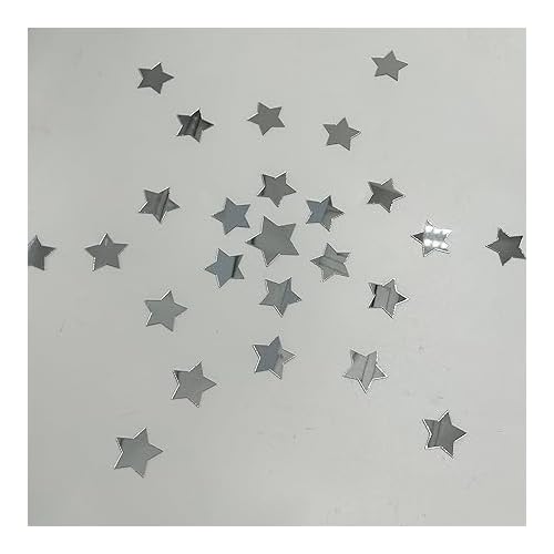 20Pcs Silver Stars Acrylic Mirror Wall Stickers 3 Sizes Stars Stickers with Adhesive Art Decal 3D Wall Decorations for Women and Man Bedroom Home DIY Decor Stickers