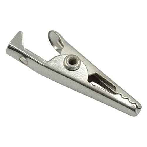 35mm/1.38" Alligator Clips Test Crocodile Clamps Silver Tone - (40 Pcs)