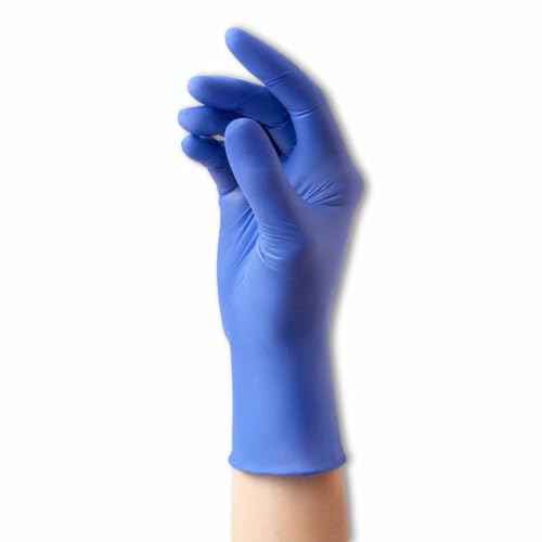 Medline SensiCare Silk Nitrile Exam Gloves, Disposable Gloves with Smartguard Film, Medium, Blue (Pack of 250)