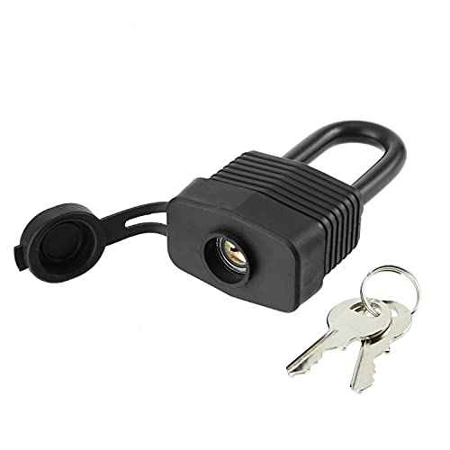 Waterproof Padlocks Keyed Alike for Outdoor use, Covered Heavy Duty Laminated Steel Lock, 1-9/16 Inch. Wide, Long Padlock, Pack of 6