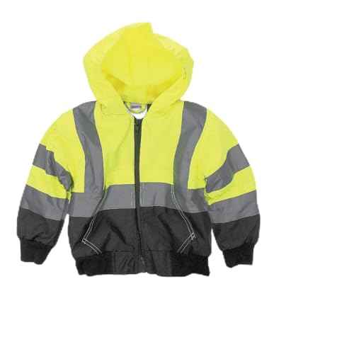 Hi-Vis Children¡¯s Full Zip Hoodie ? Safety Reflective Jacket for Kids, Hooded Sweatshirt