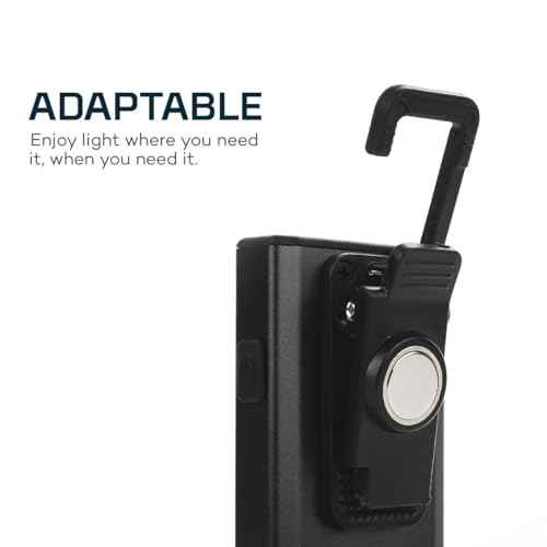 NEBO SLIM Pocket Flashlight | 500 Lumens, Rechargeable Mini EDC Work Light, Magnetic Base & Dimmable Brightness, Durable & Water Resistant, Includes Charging Cable ? Black