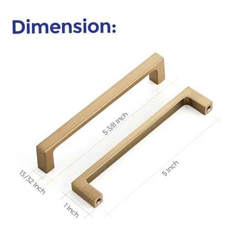Ravinte 20 Pack Solid 5 Inch Kitchen Square Cabinet Handles Champagne Bronze Cabinet Pulls Dresser Drawer Pulls Kitchen Cupboard Hardware Handles