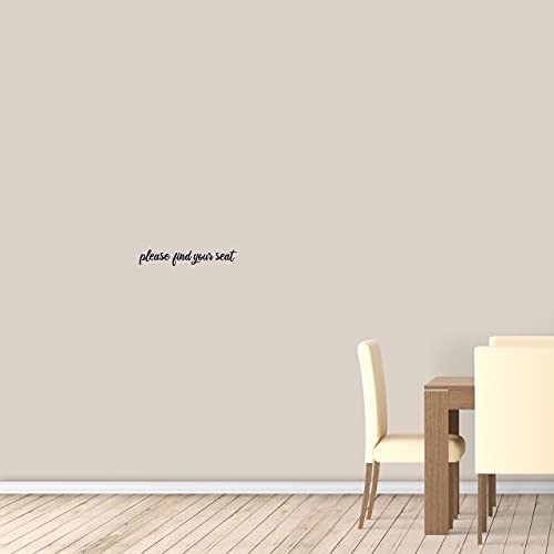Please Find Your Seat Wedding Decal, Wedding Seating Sign Sticker for Venue, Reception, Party, Special Event | 18" Wide x 3" Tall | Gold | Pick Your Color & Sticker Size