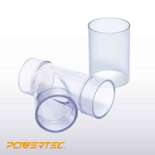 POWERTEC 2-1/2 Inch ID Y Fitting for 2-1/2 Inch OD Dust Collection Pipes, Adapters and Fittings with Splice for 2 1/2 Inch ID Dust Collection Hose Connector, 2 sets (70320-P2V)