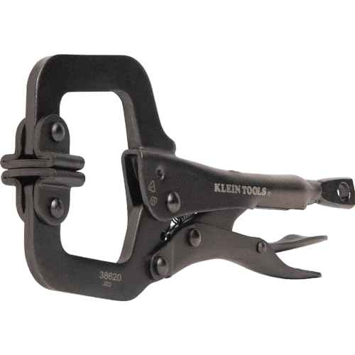 Klein Tools 38662 C-Clamp Locking Pliers Set, 6-Inch and 11-Inch Adjustable Swivel Jaw Pliers, for Home, Shop, Woodworking, 2-Piece