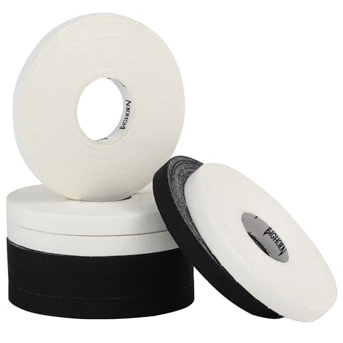 Bighorn Athletics Pro Series Jiu-Jitsu Finger Tape, 8-Rolls with Tin Holder, Enhanced Extra Strength, Residue-Free (0.3-Inch, Black/White)