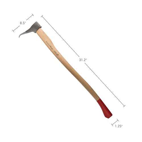 Pickaroon Logging Tool - 31.2¡± Log Grabber with Hickory Wood Handle - Hookaroon with Pick for Dragging or Stacking Logs - Log Roller Tool - Forestry Tools by Kings County Tools