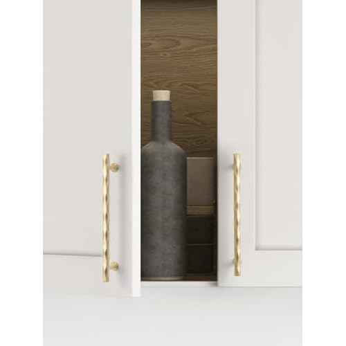 Brushed Gold Cabinet Pulls 6.3" Hole Center 10 Pack Hammered Brass Cabinet Handles Decorative Kitchen Drawer Dresser Cupboard Bathroom Vanity Cabinet Hardware Rhombus