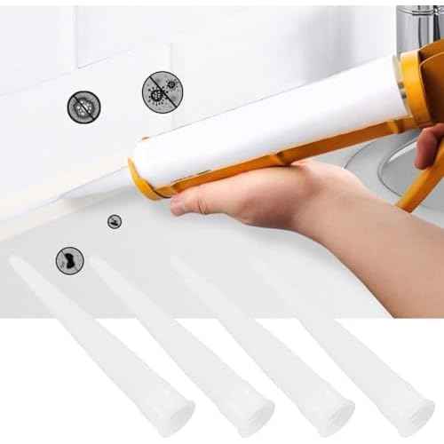 40pcs ANZHUO Caulking Nozzles for Caulking Gun Tip Tool for Caulking Gun White Used for sealing seams installing glass doors and windows tiles kitchenware advertisements, etc